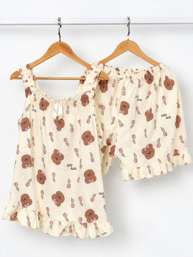 ست تاپ و شورتک وارداتی طرح CUTE